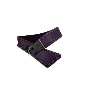 Purple Faux-Leather Studded Embellished Belt Women's